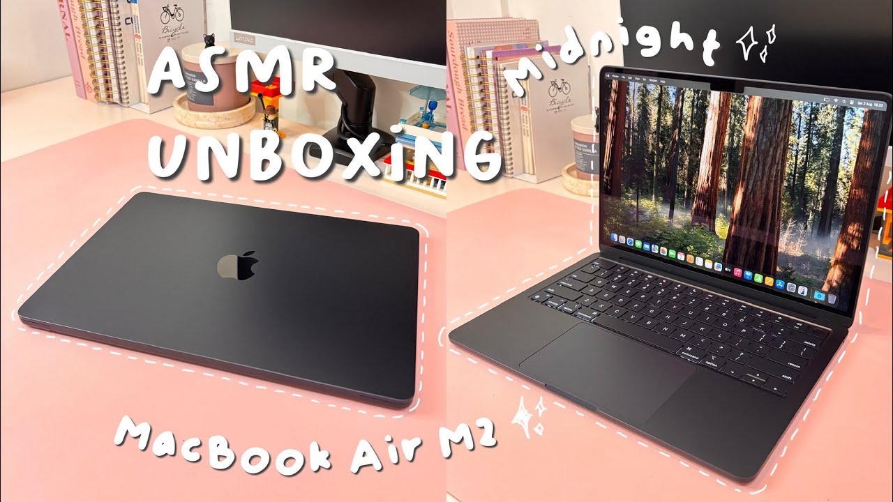 ASMR Unboxing MacBook Air M2 Midnight ✨
