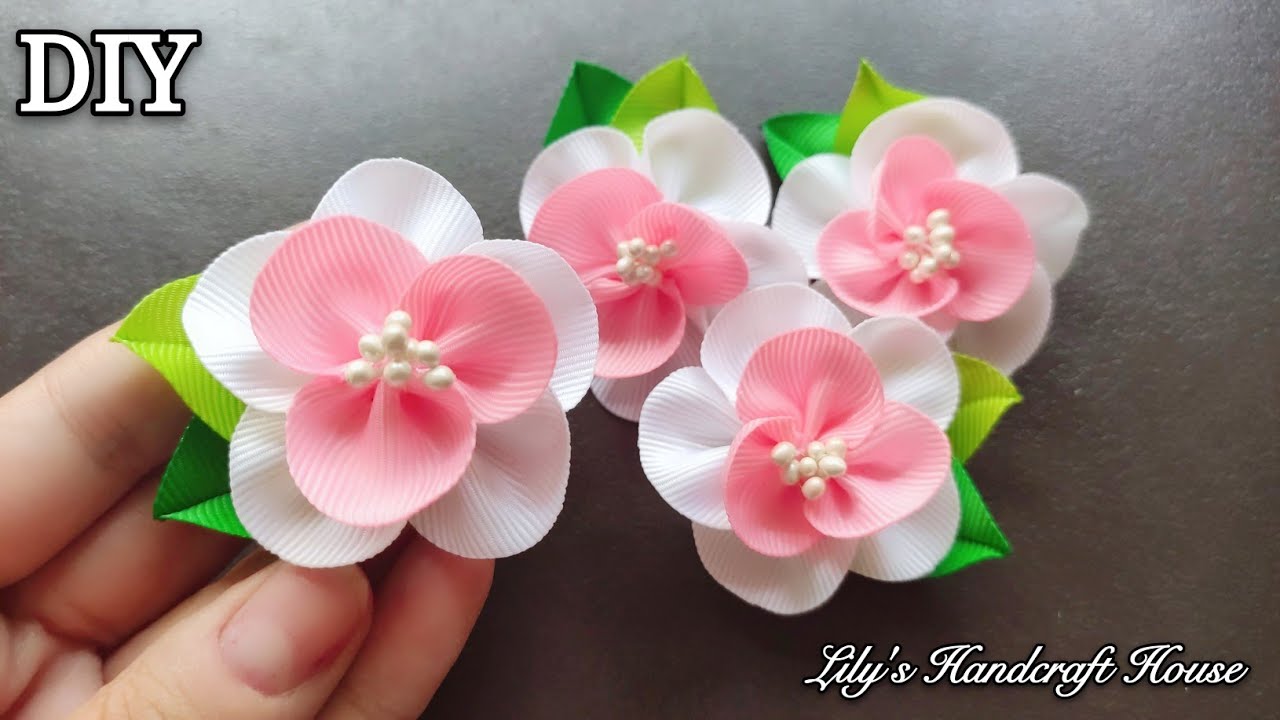 DIY grosgrain ribbon flower  /手作/Mk/Flor de fita