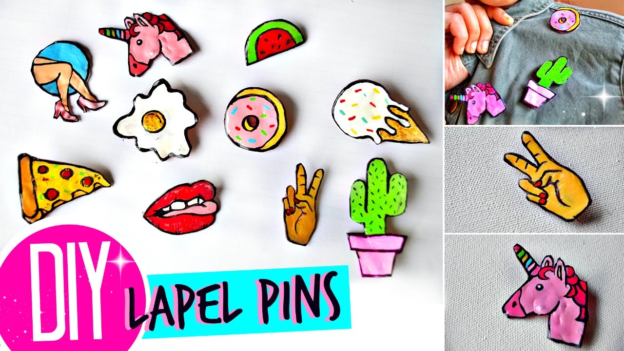 DIY: Tumblr PINS, BROOCHES using GLUE!!
