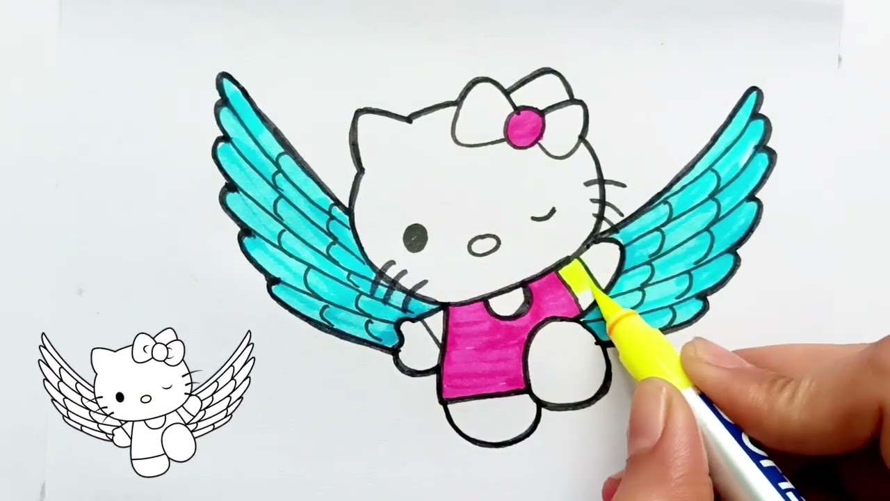 Рисунок Hello Kitty | Простые пошаговые инструкции | Рисование и раскрашивание для детей | #hello...