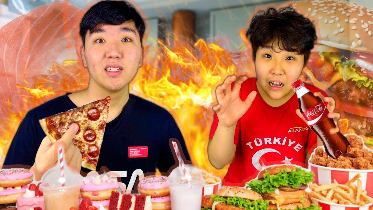 КІМ СОҢҒЫ ТАМАҚ ЖЕУДІ ТОҚТАТАДЫ, СОЛ 100.000 ҰТАДЫ!!! 🍕🍟🍔 ЧЕЛЛЕНДЖ