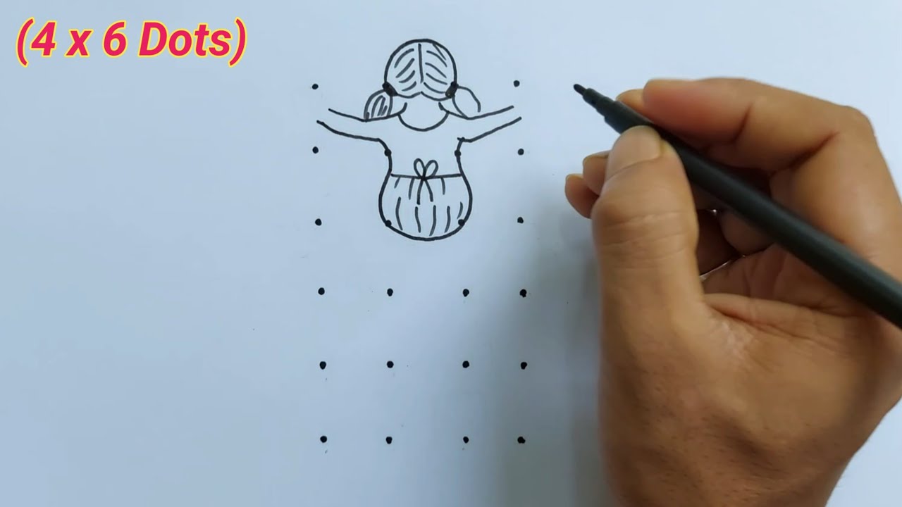 Father's Day Drawing | ( 4x6 Dots) | Father and daughter drawing | Happy Father's day