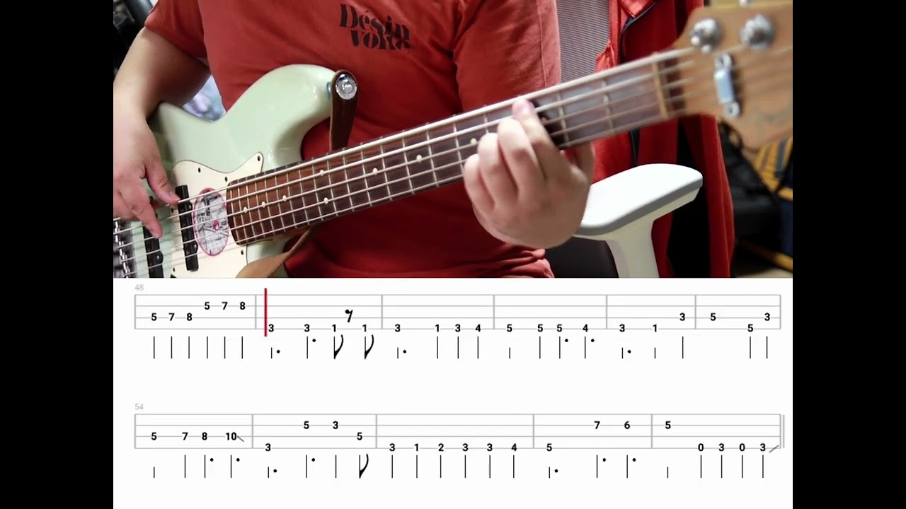 Radiohead - A wolf at the door // bass cover (tab)