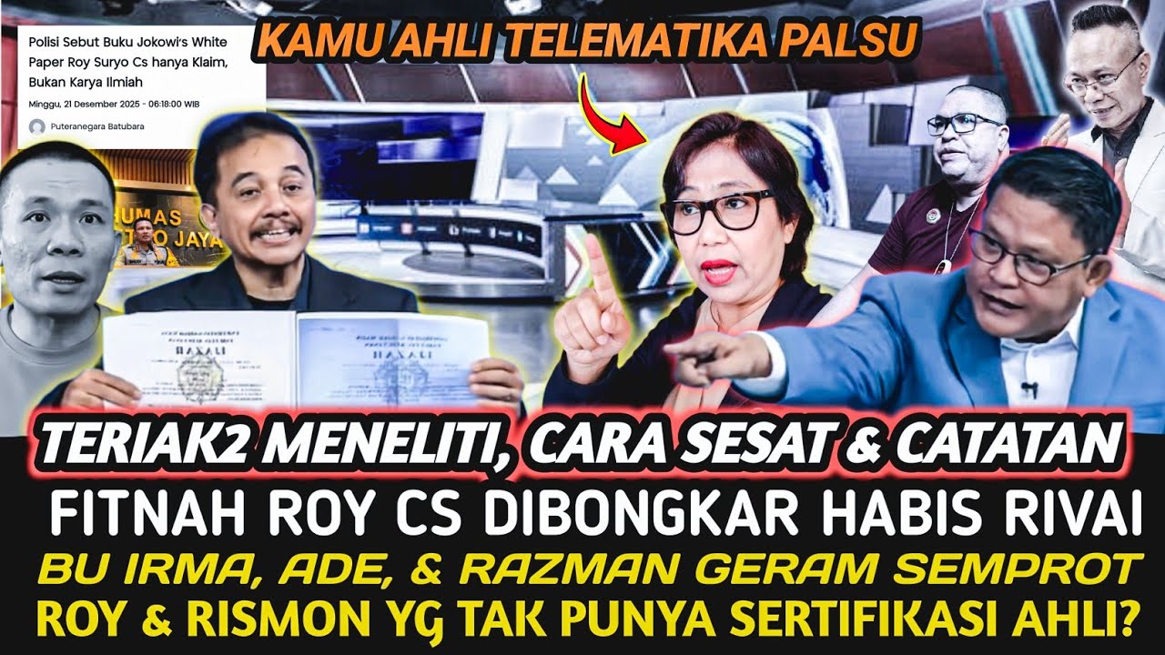 TERIAK2 MENELITI, AKHRINYA CATATAN FITNAH ROY SURYO CS DIBONGKAR PAK RIVAI | RRT TAK BERSERTIFIKAT?