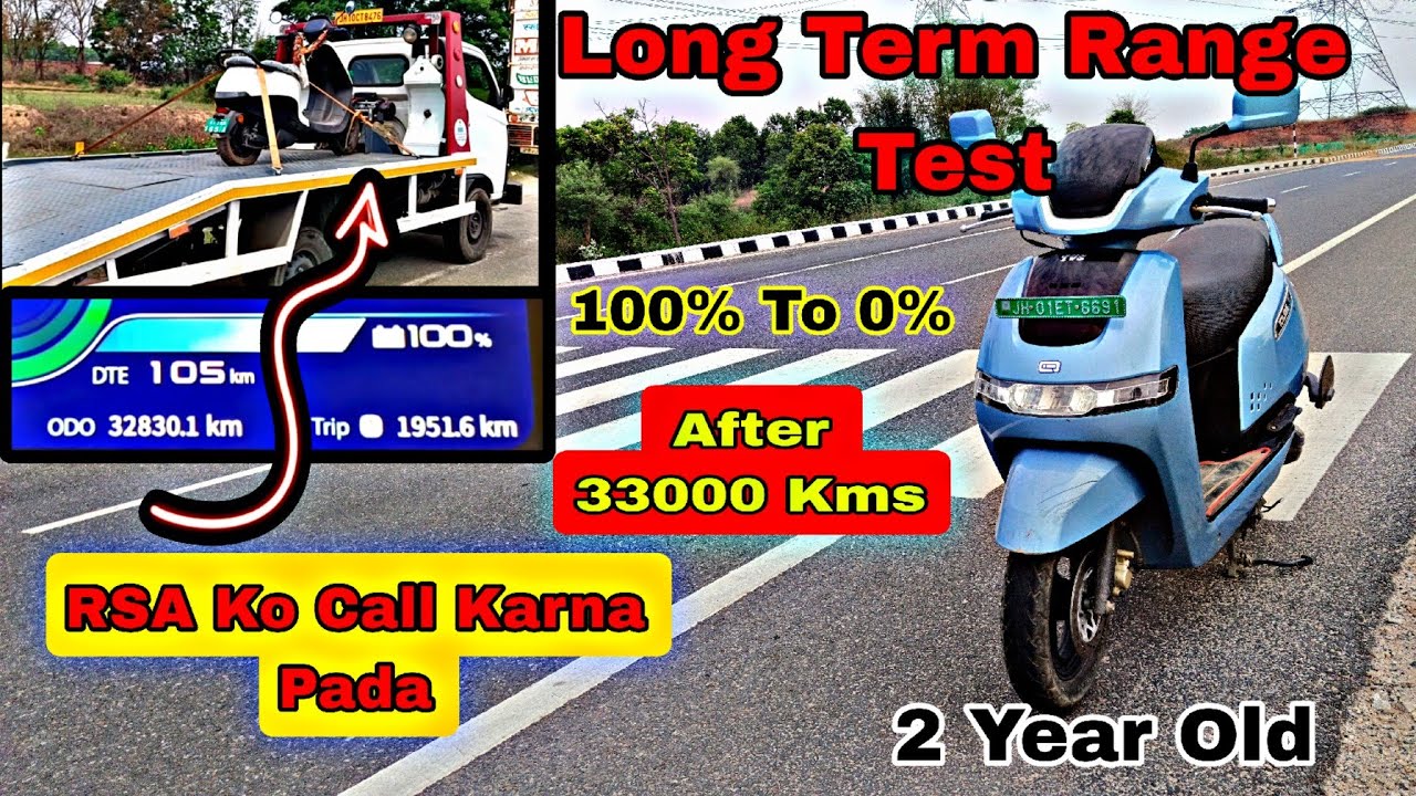 TVS IQube S Long Term Range Test 100% to 0% After 33 Thousand Kms.!! #tvs #ola