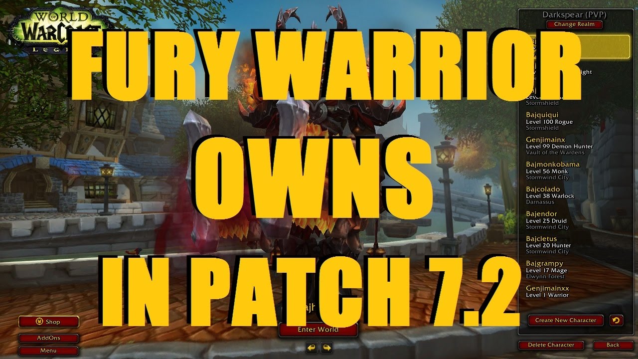 Bajheera - FURY WARRIOR OWNS IN PATCH 7.2!!! - WoW Legion 7.2 Warrior PvP