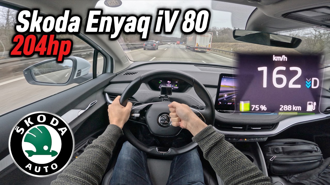 2022 Skoda Enyaq iV 80 (204 hp) | POV Autobahn Test Drive in Germany