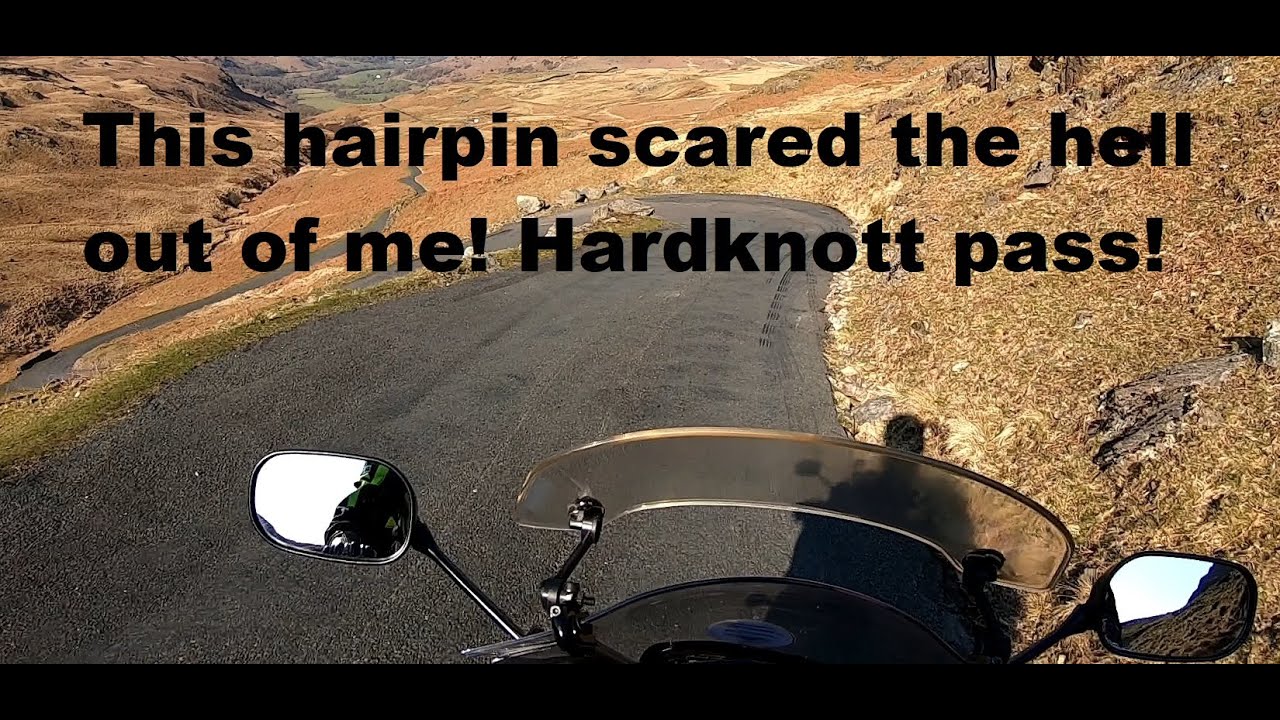 Lake District Passes - Wrynose Pass, Hardknott Pass, Honnister Pass - Motorbike Adventure - Scary!