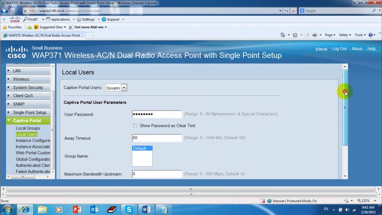 how to configure AP and Captive Portal on WAP371