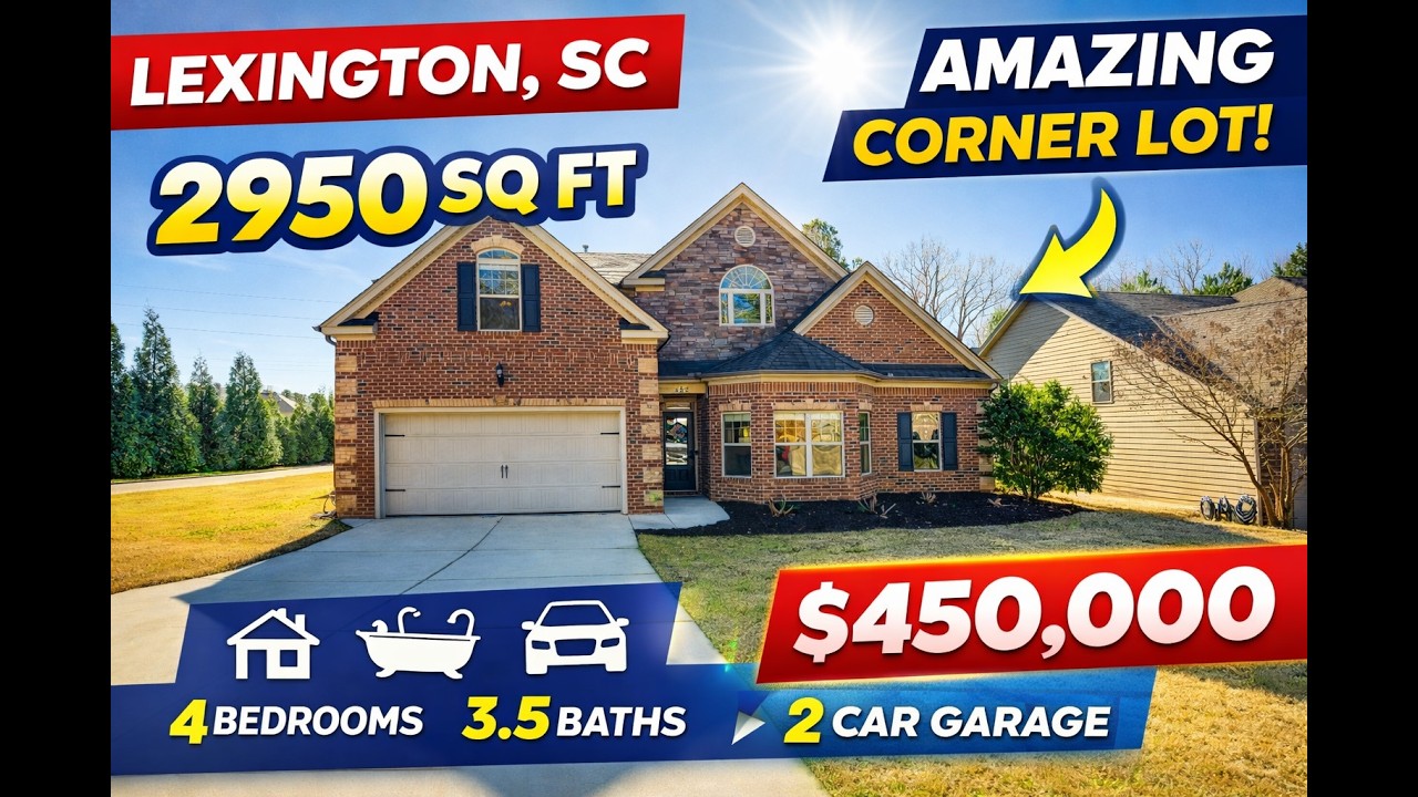 Inside this 4 Bedroom 3.5 Bath South Carolina home with a Corner lot! 422 Hosta Ln. Lexington SC