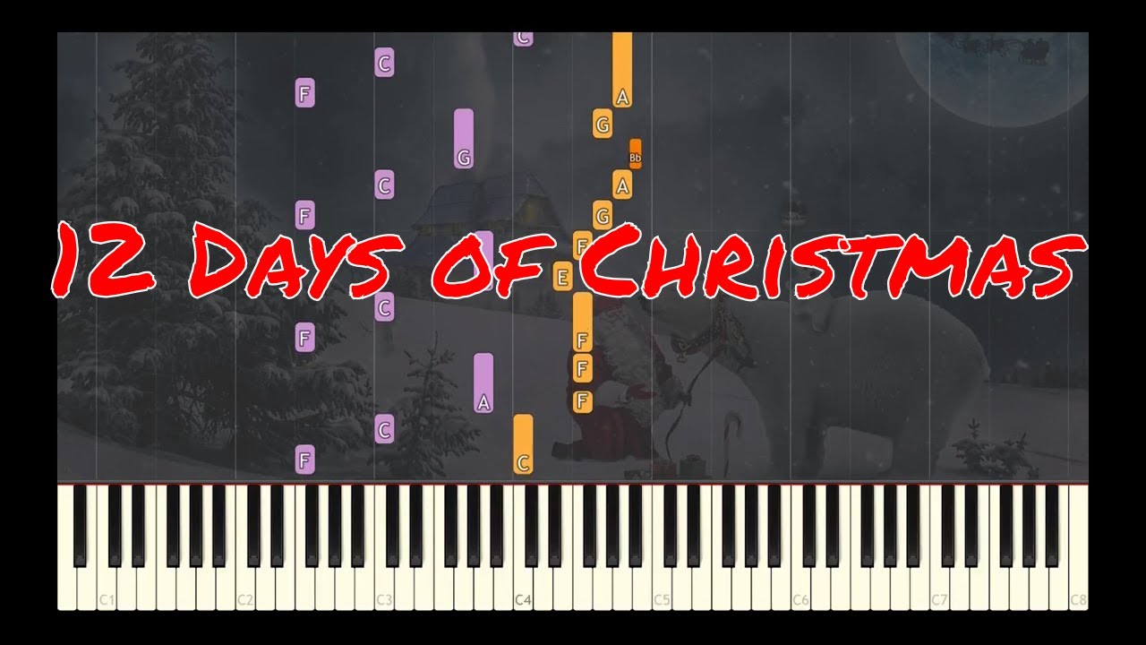 Twelve Days of Christmas | Piano Synthesia Tutorial | Library of Music