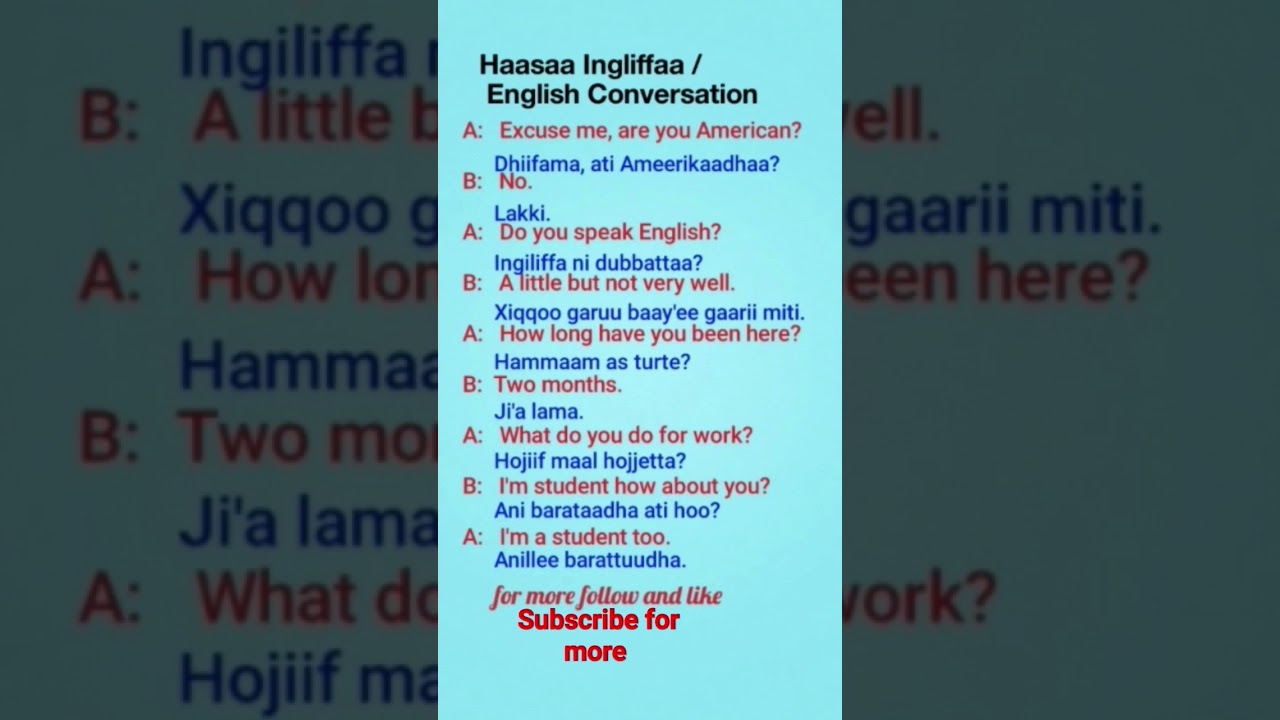 English to afaan oromoo #english #spokenenglish #vocabulary #learnenglish #englishgrammar