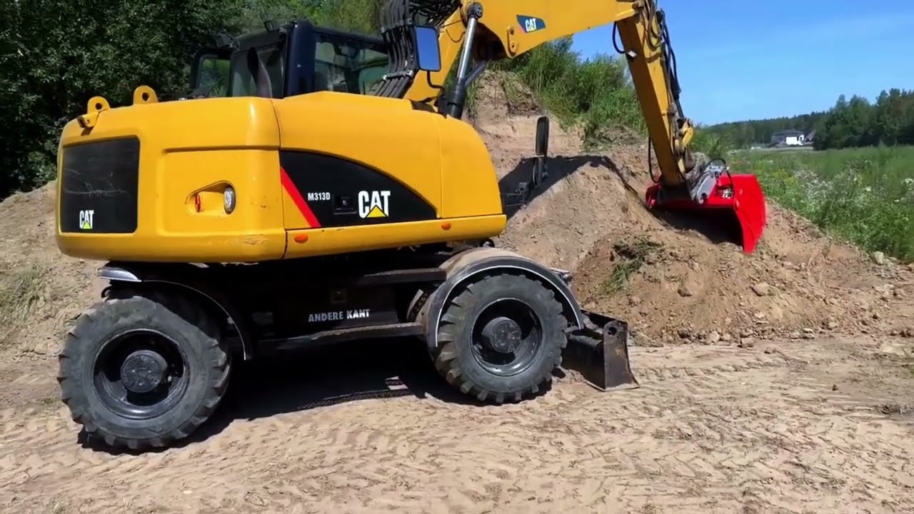 Łyżka przesiewająca model 5x125 BS - Przesiewamy.PL z koparką kołową CAT 313D