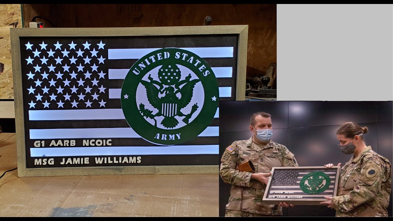 Retirement Lighted Flag - Scroll Saw Project