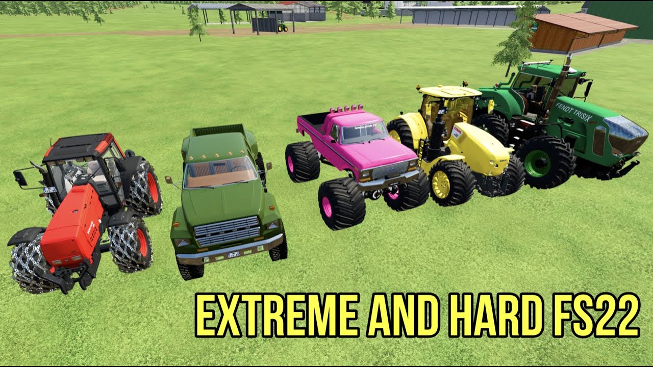 Extreme and hard offroad ride. Tractor, Monster truck. FS22, Farming simulator 2022