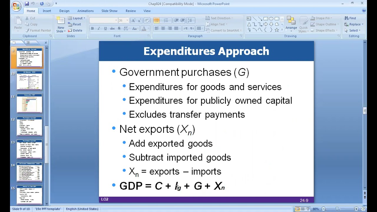expenditure and income approaches
