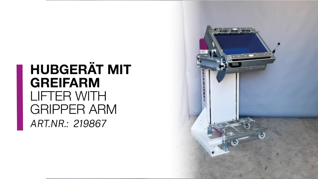 BLOKSMA • Hubgerät mit Greifarm • Lifter with gripper arm