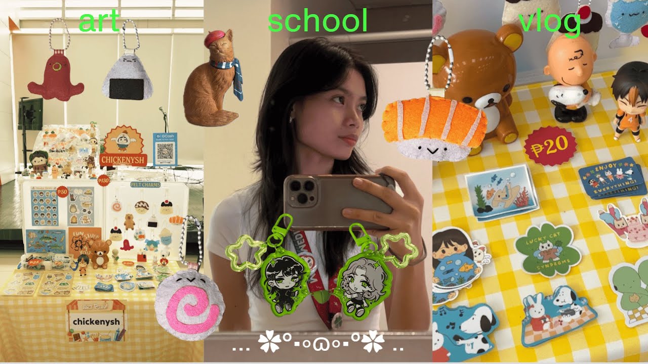 art school vlog ❀ : slice of life, making felt charms, joining art mart