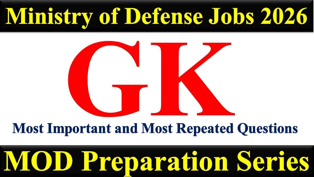 MOD Screening Test Preparation | GK Questions | MOD Assistant Director, Sub Inspector | MOD Jobs |
