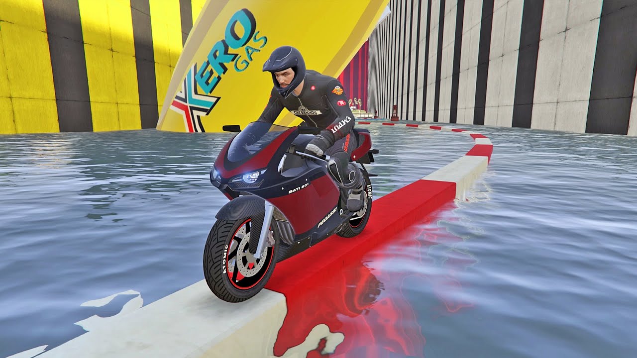 ماب الغرق يستحيل إنهاؤها في لعبة جي تي أي 5 | GTA V Bike Parkour Challenge