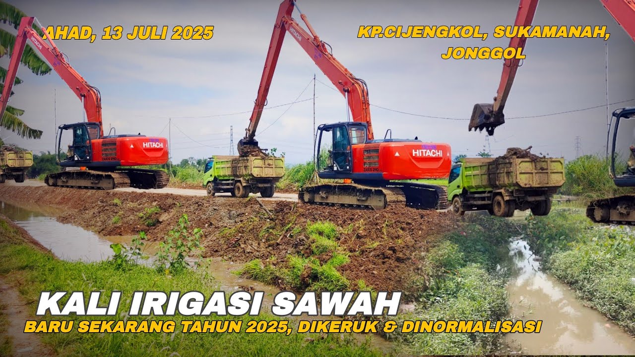 Saluran Irigasi Dikeruk, 30 Tahun Belum di Normalisasi Kali Kp.Cijengkol Sukamanah Jonggol Bogor 