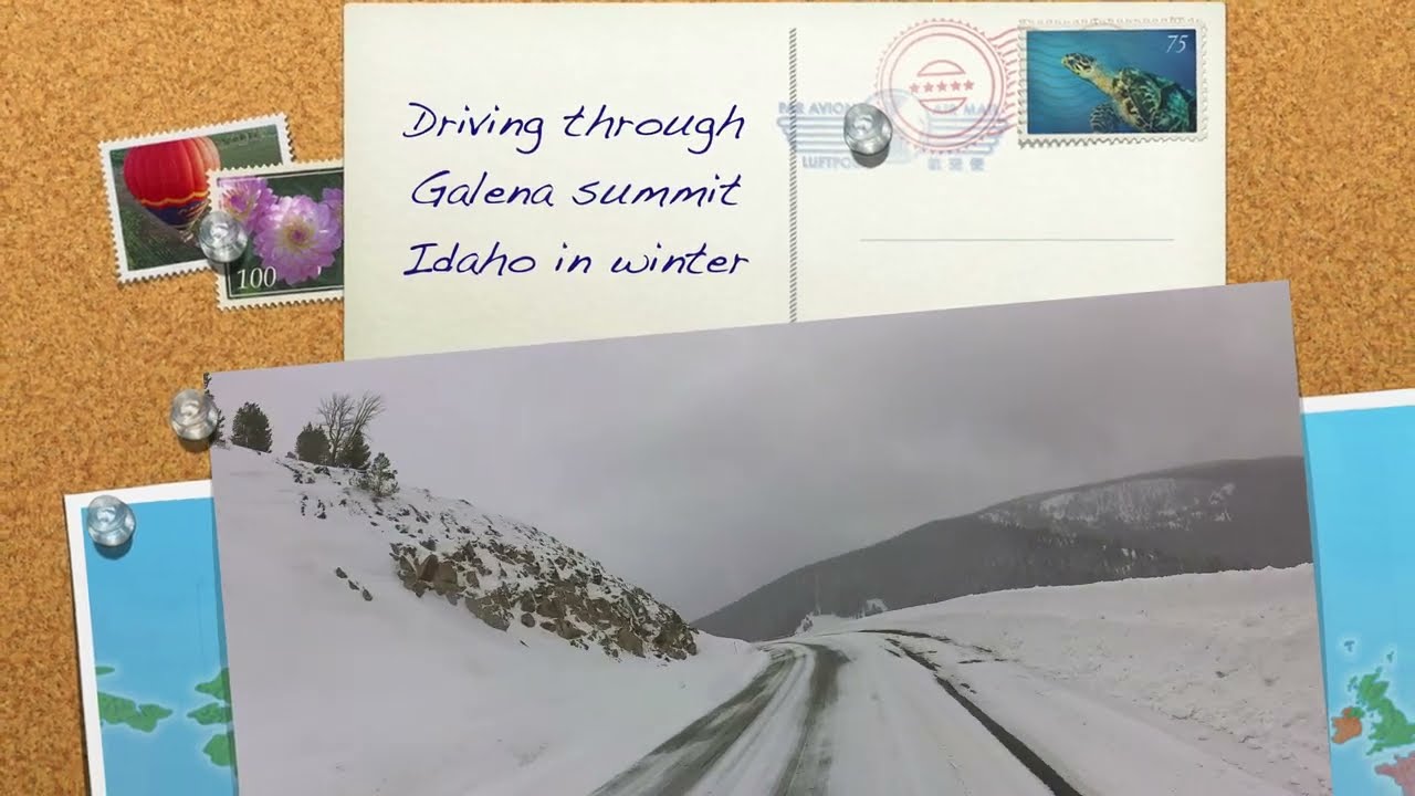 Driving through Galena summit Idaho in winter    4K