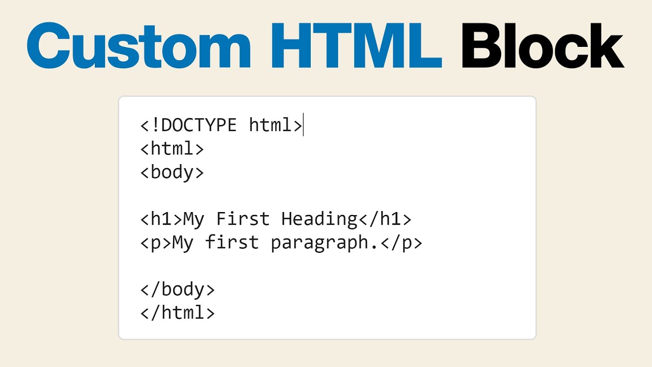 How to Use the WordPress Custom HTML Block