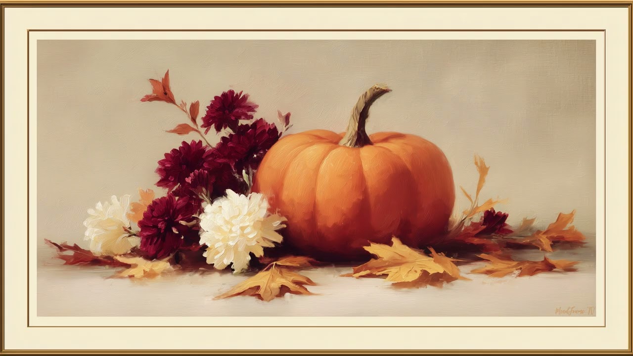 Fall Harvest Pumpkin Display | Framed TV Art | Ambient Screensaver for TV