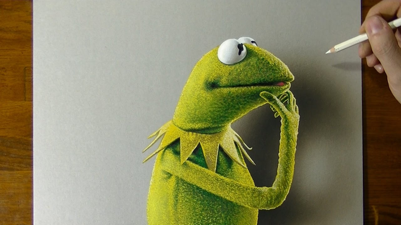 Drawing Kermit the Frog 🐸 ... 😱 it seems real!