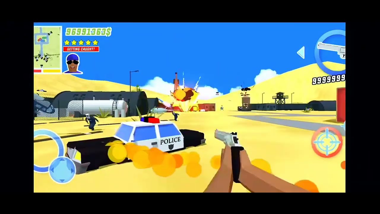 Unlimited Police Cars in Dude Theft Wars..
