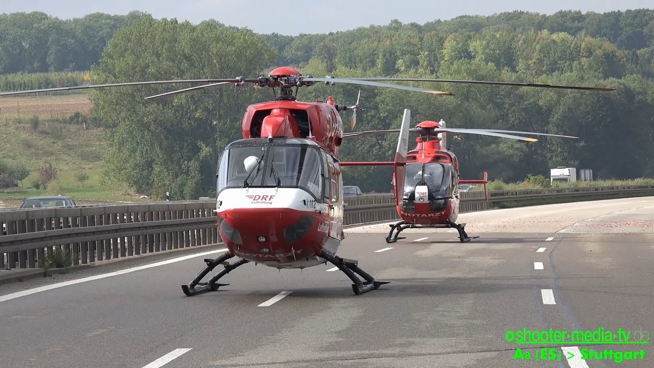 [Schrecklicher Unfall auf A8] | 5 VERLETZTE - 2 RETTUNGSHUBSCHRAUBER - VOLLSPERRUNG |  [E]