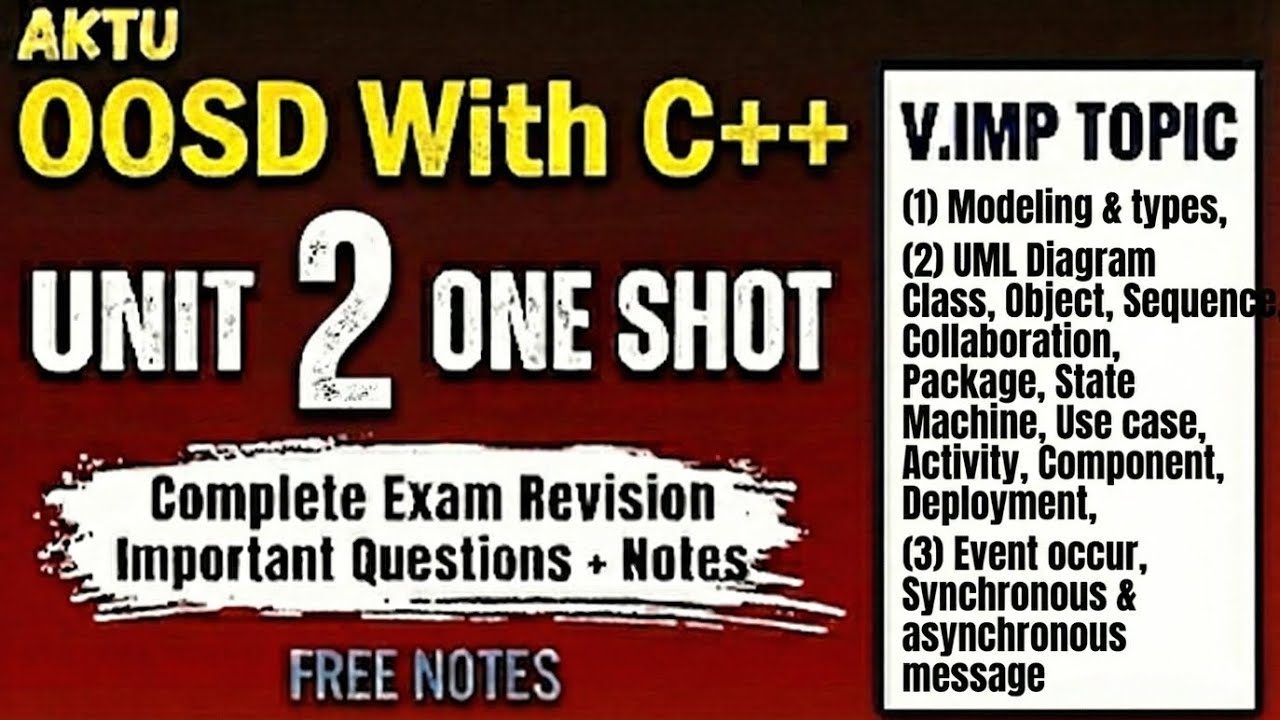 🔥 C++ Unit 2 One Shot | UML Diagrams & Object Modeling | AKTU Exam @Hindimediumengineering 