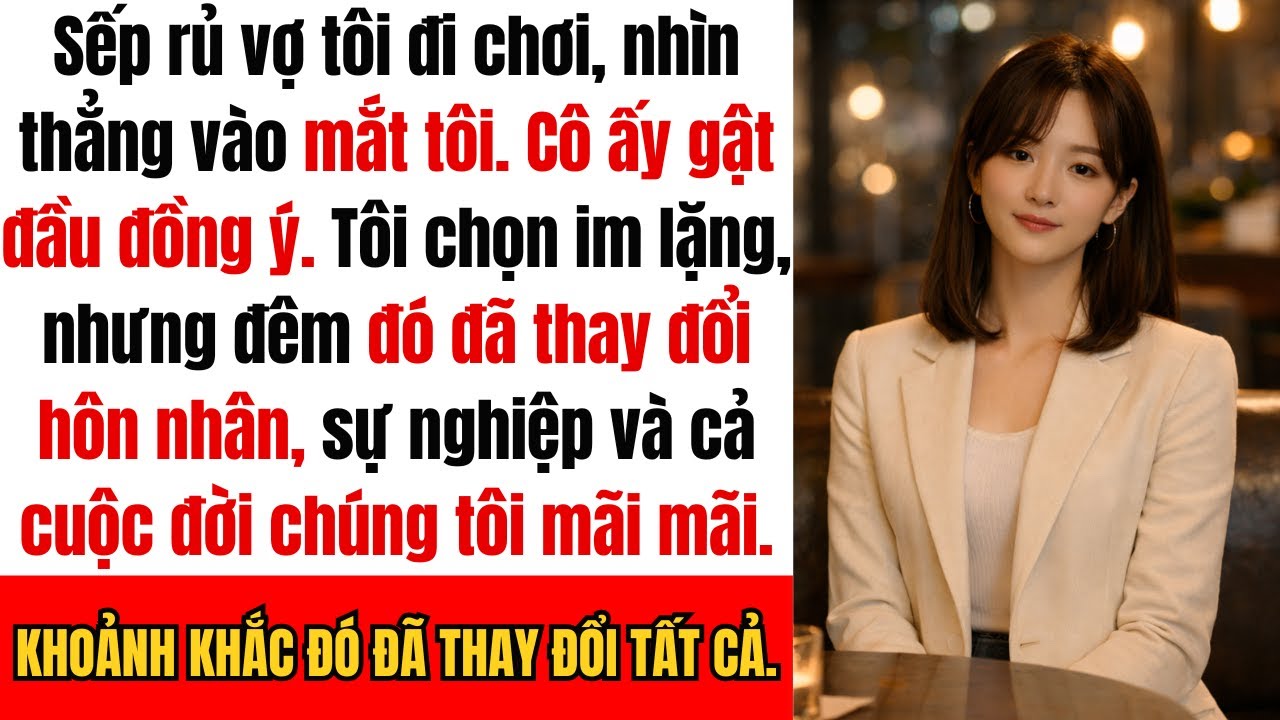 “Sếp của cô ấy rủ cô ấy đi chơi, nhìn thẳng vào mắt tôi. Cô ấy đã đồng ý. Tôi chọn im lặng