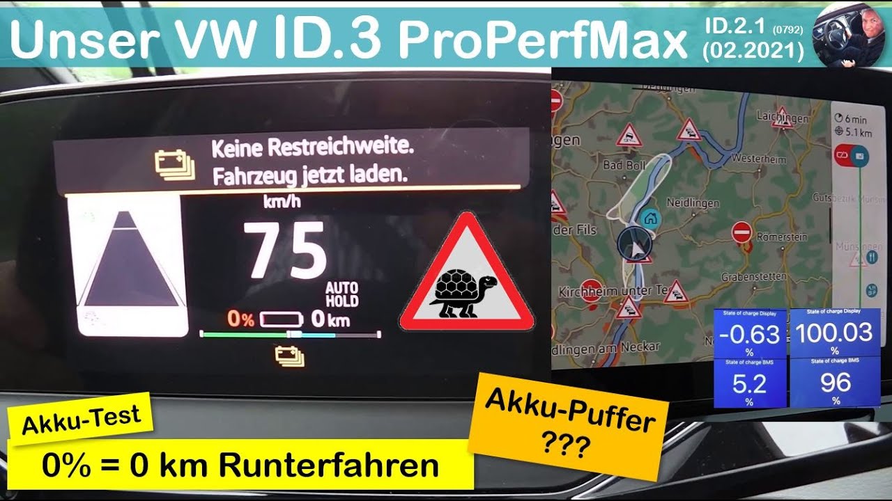 Bleibe ich auf der Autobahn liegen? VW ID.3 auf 0% = 0 km runterfahren!| PRAXISTEST