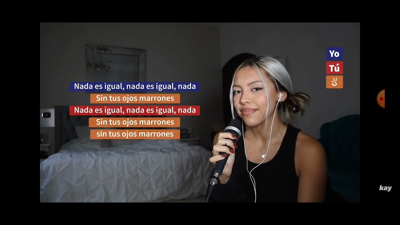 cantando con Kay ojos marrones pero completo 💗🧡❤️🌈