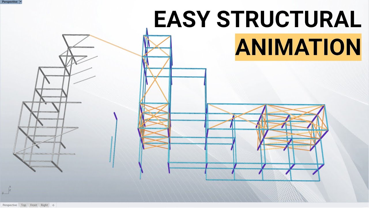 Tutorial: Easy animation of structural framing. Visualise beams & columns in Rhino & grasshopper.