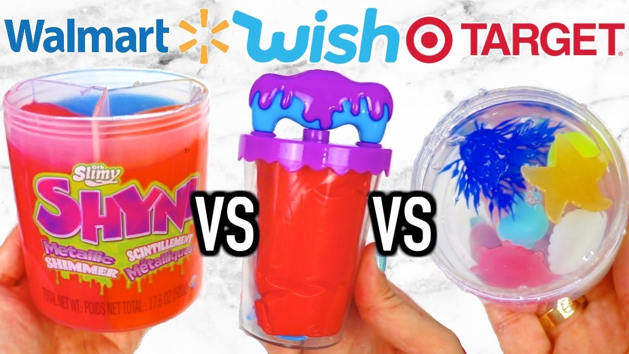 WALMART SLIME VS TARGET SLIME VS WISH SLIME! Which Is Worth It?!?