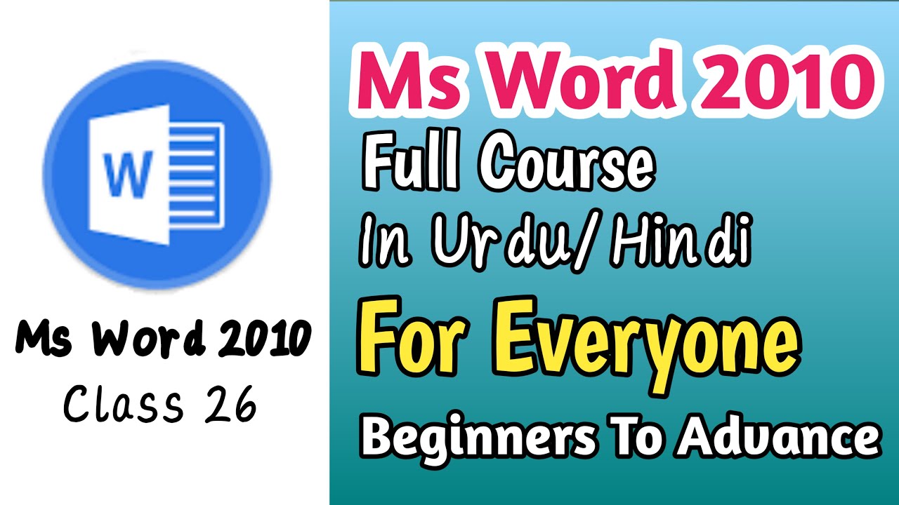Ms. word 2010 full course hindi/urdu class 26 | ms word complete course | Review Tab | ms word |