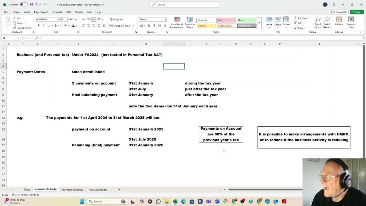 Filing payment and fines for sole traders