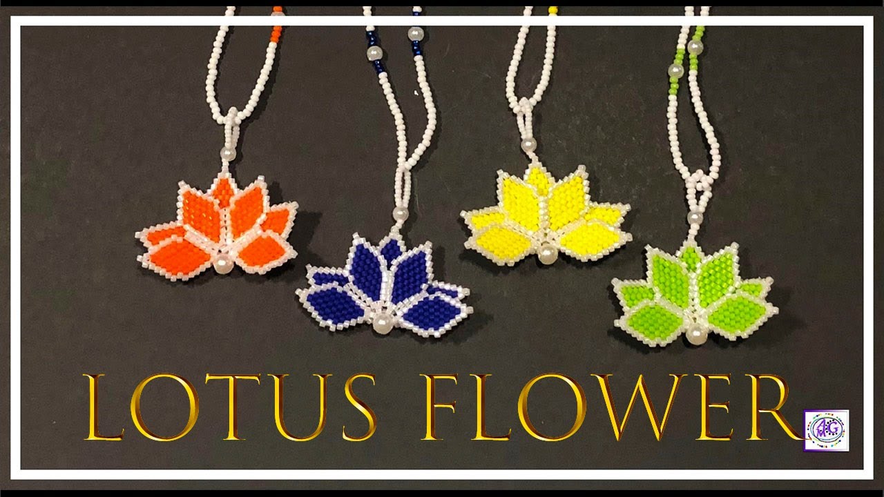 3D Beaded Lotus Flower Necklace - Jewelry Making - Beaded Necklace Tutorial