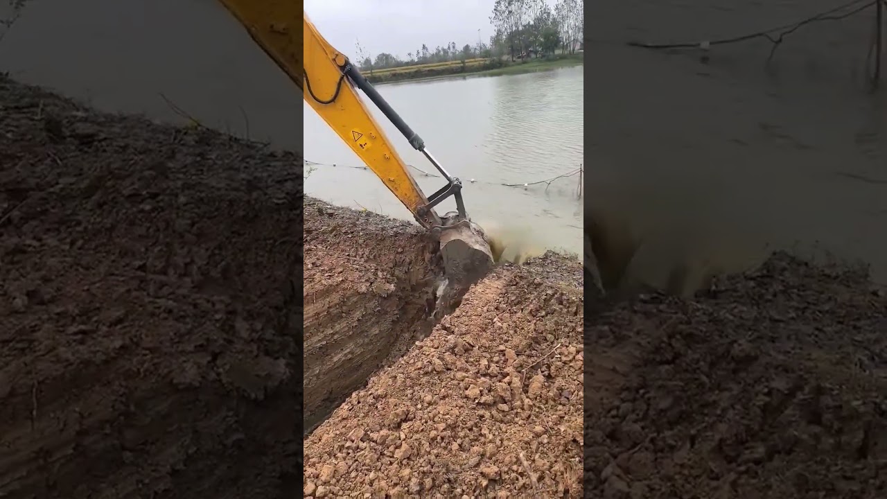 Excavator Creates Water Flow! 🌊💦 | Digging in Action
