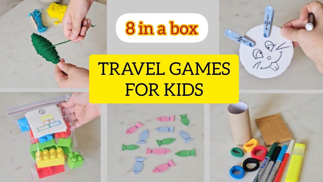 8 Travel Games for kids in a box | Roadtrip activities 