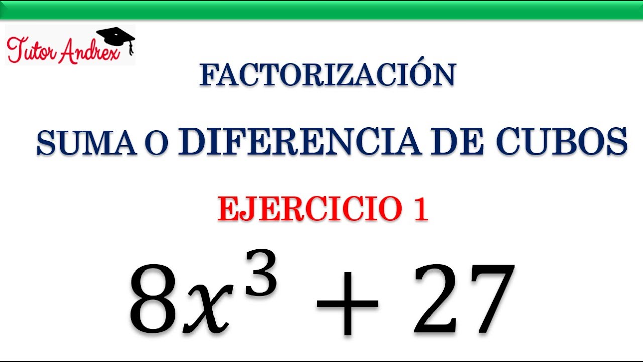 Suma o Diferencia de Cubos Perfectos - Ejercicio 1 (Factorización)