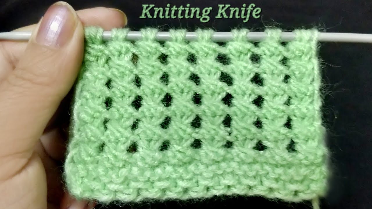 अब बहुत आसान क्रोशिया जैसी बुनाई, Easy 2 Row Repeat Reversible Knitting Pattern For All Projects.