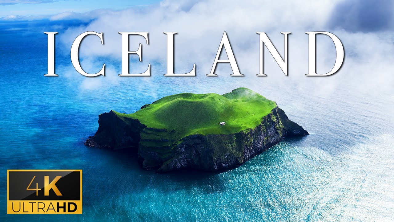 FLYING OVER ICELAND (4K UHD) - Calming Music With Stunning Beautiful Nature For Daily Relaxation