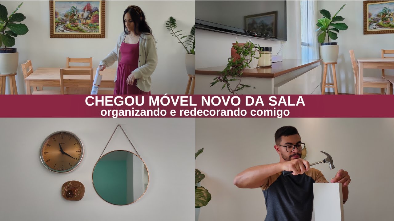 Chegou móvel novo da shopee: organização e nova decoração da sala.