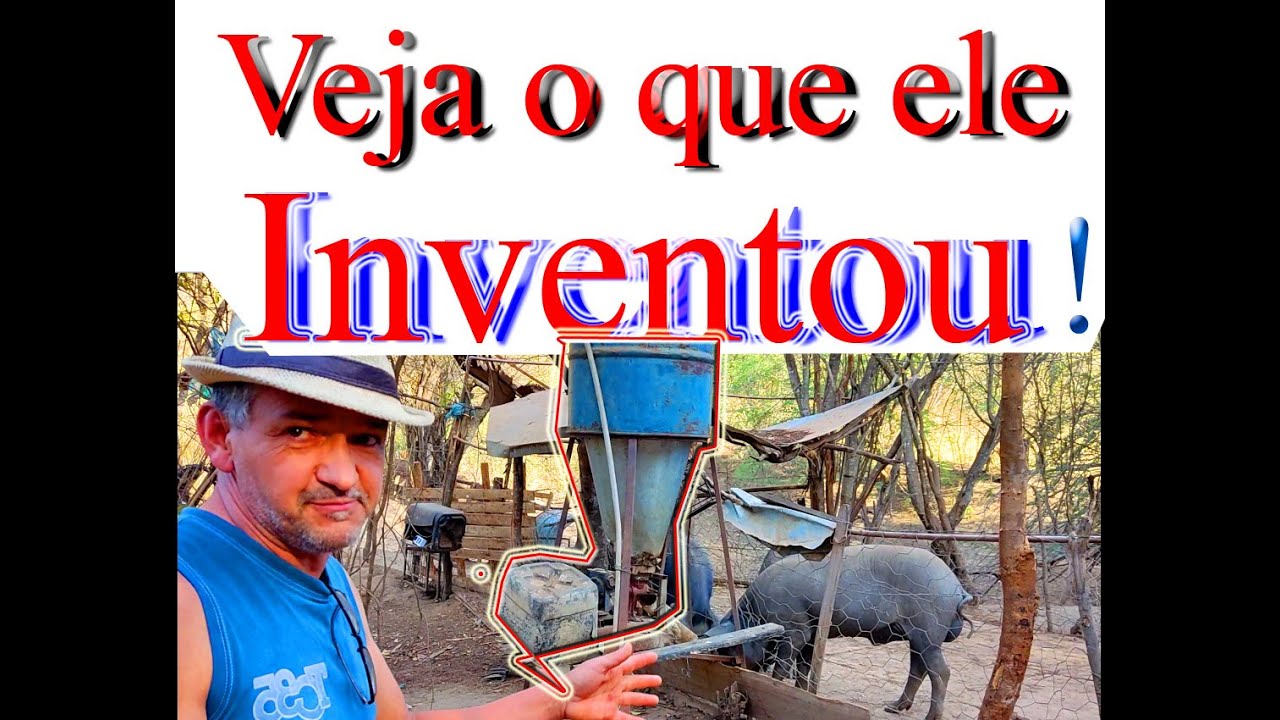 PORCO CAIPIRA, Comedouro Automático, veja o que ele inventou.!