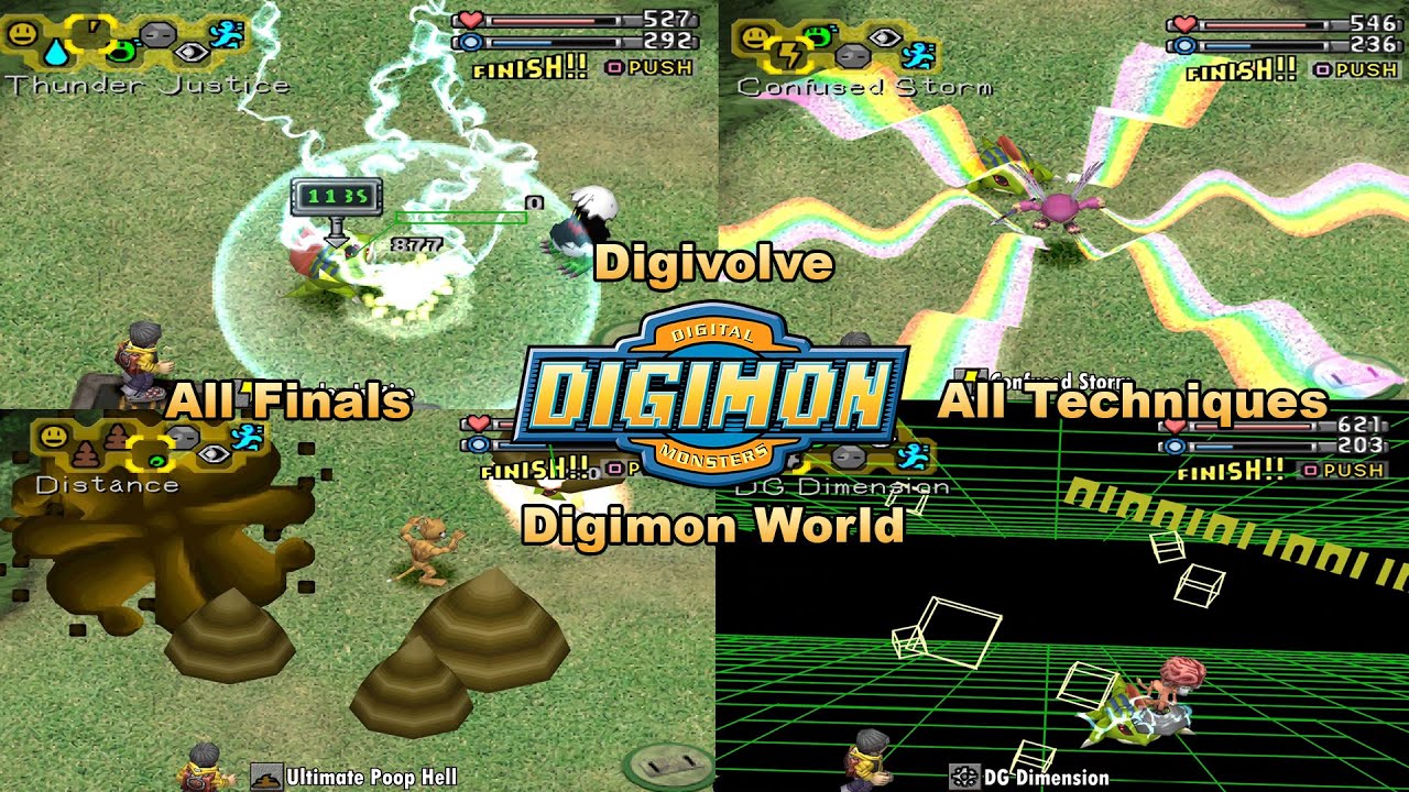 Digimon World HD Remaster - All Techniques, Finals and Digivolutions