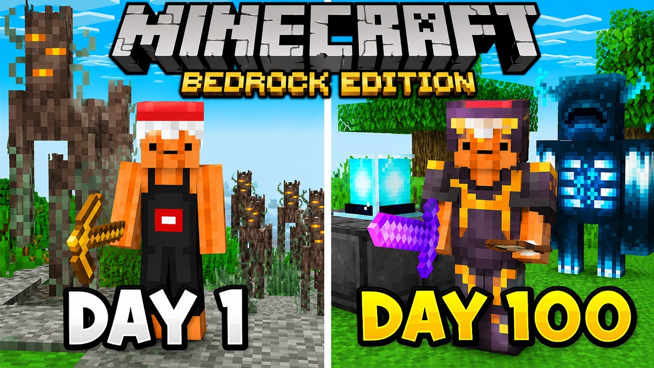 I Survived 100 Days in Minecraft Bedrock Hardcore