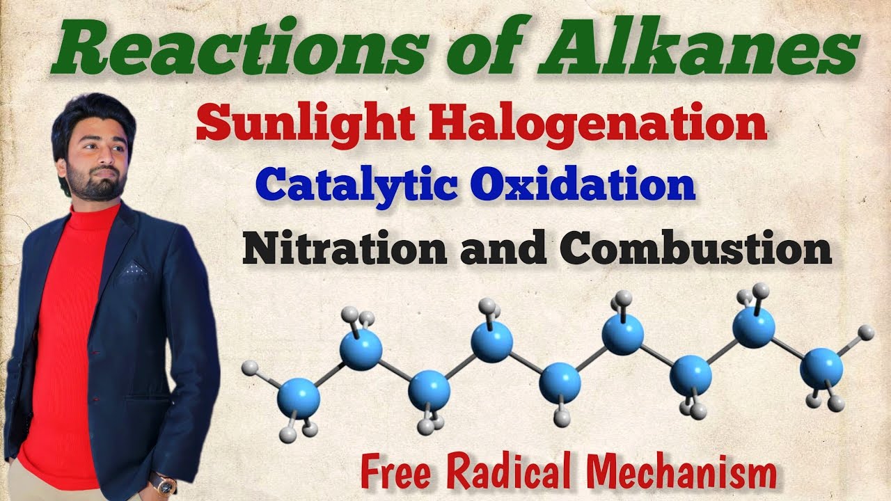 Reactions of Alkanes Class 12 Chemistry || Combustion,Oxidation,Nitration and Sunlight Halogenation